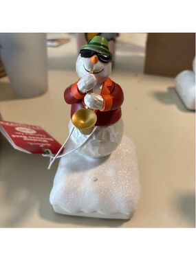 Hallmark Saxophone Joe Wireless Musical Animated Snowman Band 2010 Works